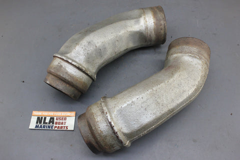 OMC 909609 909610 Stringer 800 V8 5.0L 5.7L 305 350 Exhaust Elbow High Rise Pair