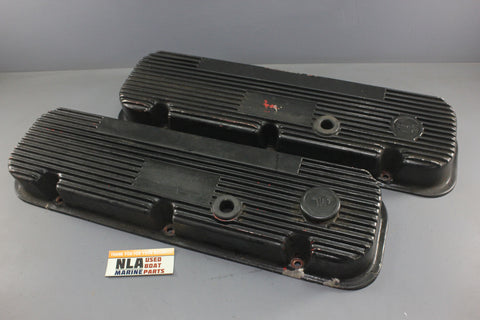 Chevy GM 454 Valve Covers Vintage Aluminum Finned 140R-48B No Logos BBC 7.4L