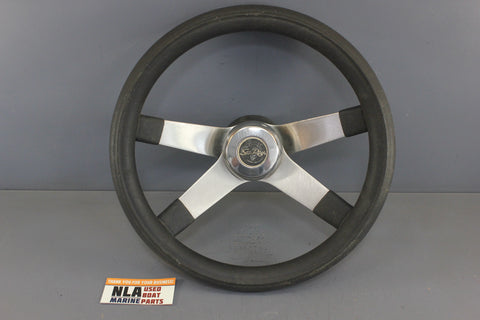 Ride Guide Steering Wheel Sea Ray Boat Rubber Grip 4-Spoke Stainless 13-1/4"