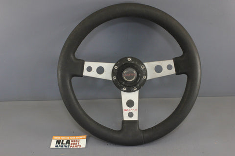 Boat Steering Wheel Bayliner Teleflex Rubber Grip 3-Spoke Helm Demo 13-3/4"