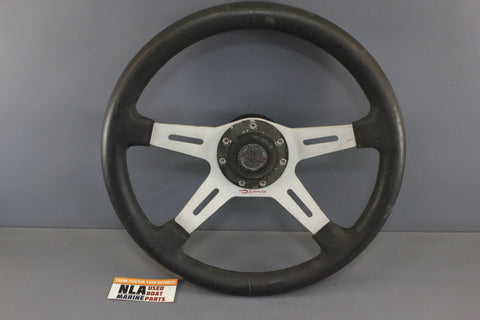 Boat Steering Wheel Bayliner Teleflex Rubber Grip 4-Spoke Helm Demo 14-1/2"