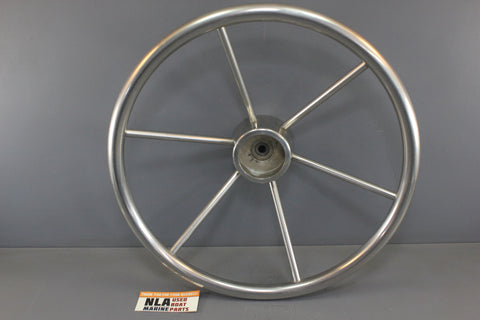 Ride Guide Steering Wheel Boat Destroyer Style 6-Spoke Stainless Steel 15-1/2"