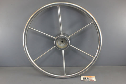 Ride Guide Steering Wheel Boat Destroyer Style 6-Spoke Stainless Steel 18"