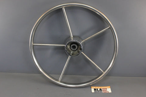 Boat Destroyer Style Steering Wheel Stainless Steel Tube 5-Spoke Chrome 15"